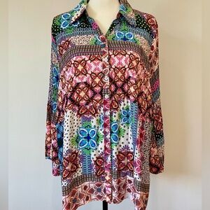 Passport size extra large mixed media print abstract sleeve details office top.